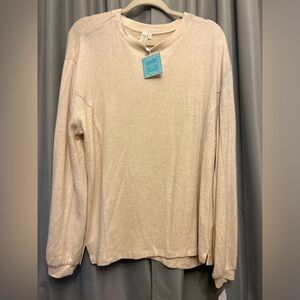 HAYDEN LOS ANGELES crew neck KNIT LONG SLEEVE LIGHT SWEATER L soft